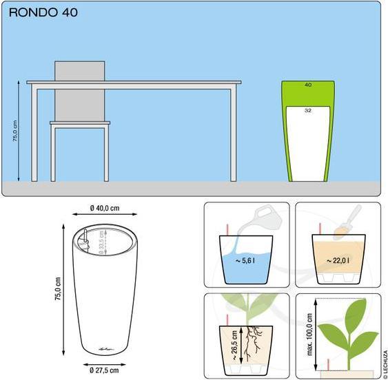 Actual product image Lechuza Rondo (40 x 75 cm)