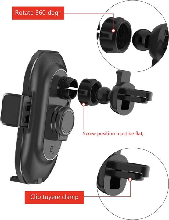 Produktbild PhoneLook High-Tech Handyhalter 10W Qi fürs Auto Smart Sensor mit Wireless charging