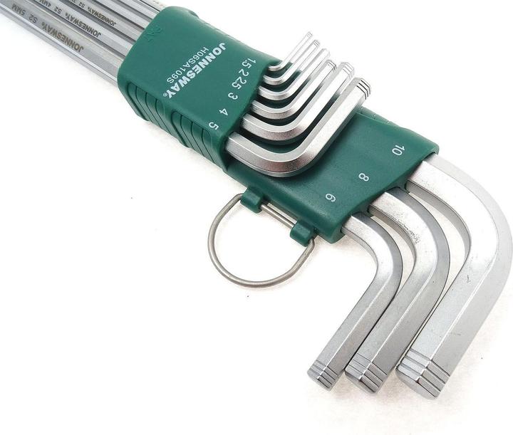 Actual product image Jonnesway Allen key set with ball, long, 9 pcs.