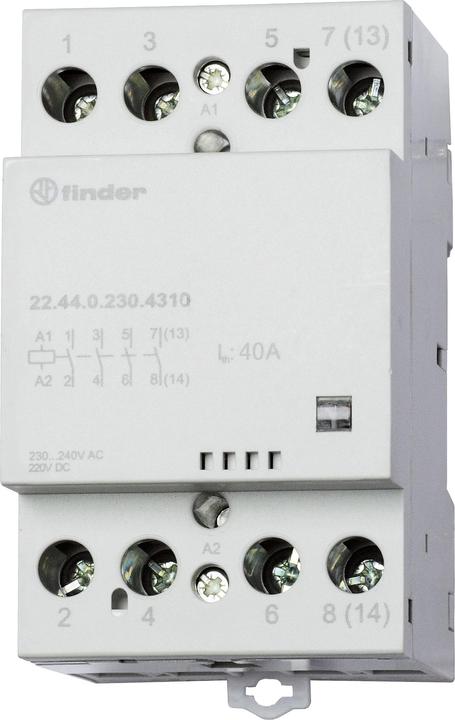 Immagine prodotto Finder Contactor 40A, 4 NO, 230-240vac/dc