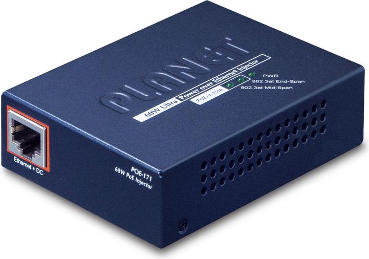 Produktbild Planet POE-171 Ultra PoE Injector (802.3af (PoE), 802.3at (PoE+), 60 W)