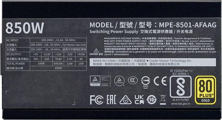 Produktbild Cooler Master MWE Gold 850 V2 ATX 3.1 (850 W)