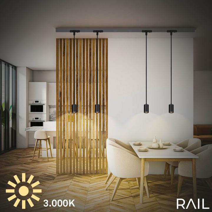 Immagine prodotto Briloner HV-Stromschienensystem - LED-Pendelleuchte, Schwarz, 1xGU10 exkl. Leuchtmittel (GU10)