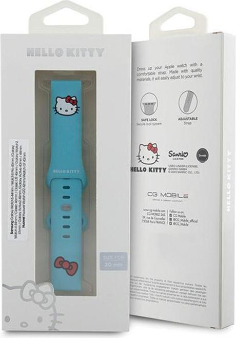 Image du produit Hello Kitty Pasek Uniwersalny HKUWMSCHBLB Silicone Kitty Head niebieski/blue 20mm (20 mm, Silicone, Acier inoxydable)