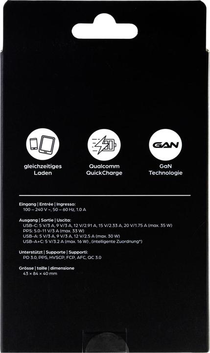 Produktbild Onit USB-Wandladegerät Dual 1C1A 35 W GaN Schwarz (35 W)