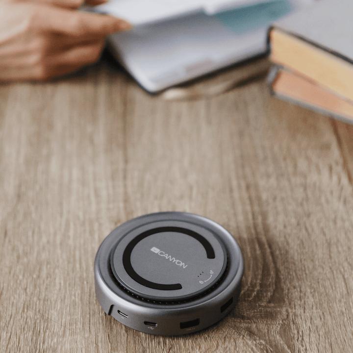 Image du produit Canyon HUB USB-5-in1 USB-C > HDMI/2xUSB/USB-C/VGA/QI Chargement (USB-C, 5 ports)
