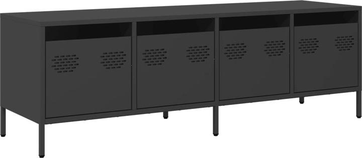 Image du produit vidaXL Armoire TV Table de télévision Meuble bas TV Noir Acier