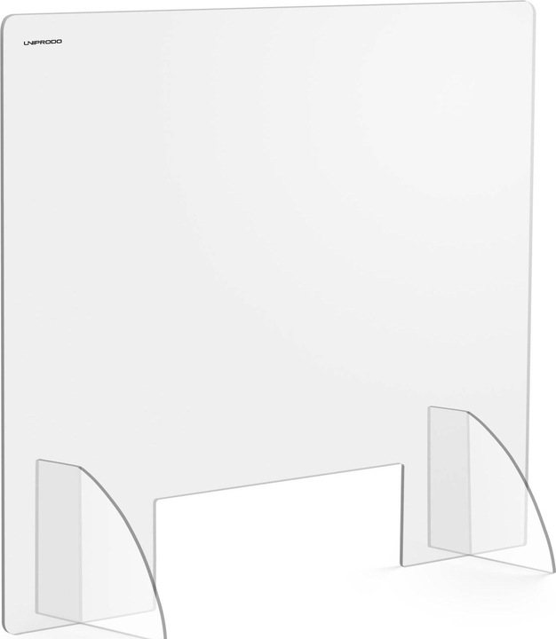 Uniprodo Sneeze Guard - 95 x 80 cm - acrylic glass - pass-through 30 x 10 cm (95 cm, 80 cm)