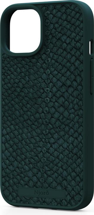 Njord Hard-Cover Salm.Leather Magsafe Case Dark Green (Apple iPhone 15)