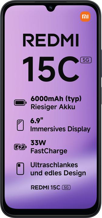 Image du produit Xiaomi Redmi 15C 4G (128 Go, Midnight Black, 6.90", Double SIM, 4G)