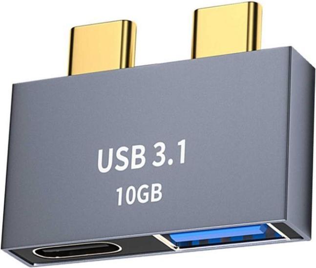 Produktbild PowerGuard Doppel USB-C auf Dual USB-C / USB-A 3.1 Adapter für Apple MacBook (USB-C)