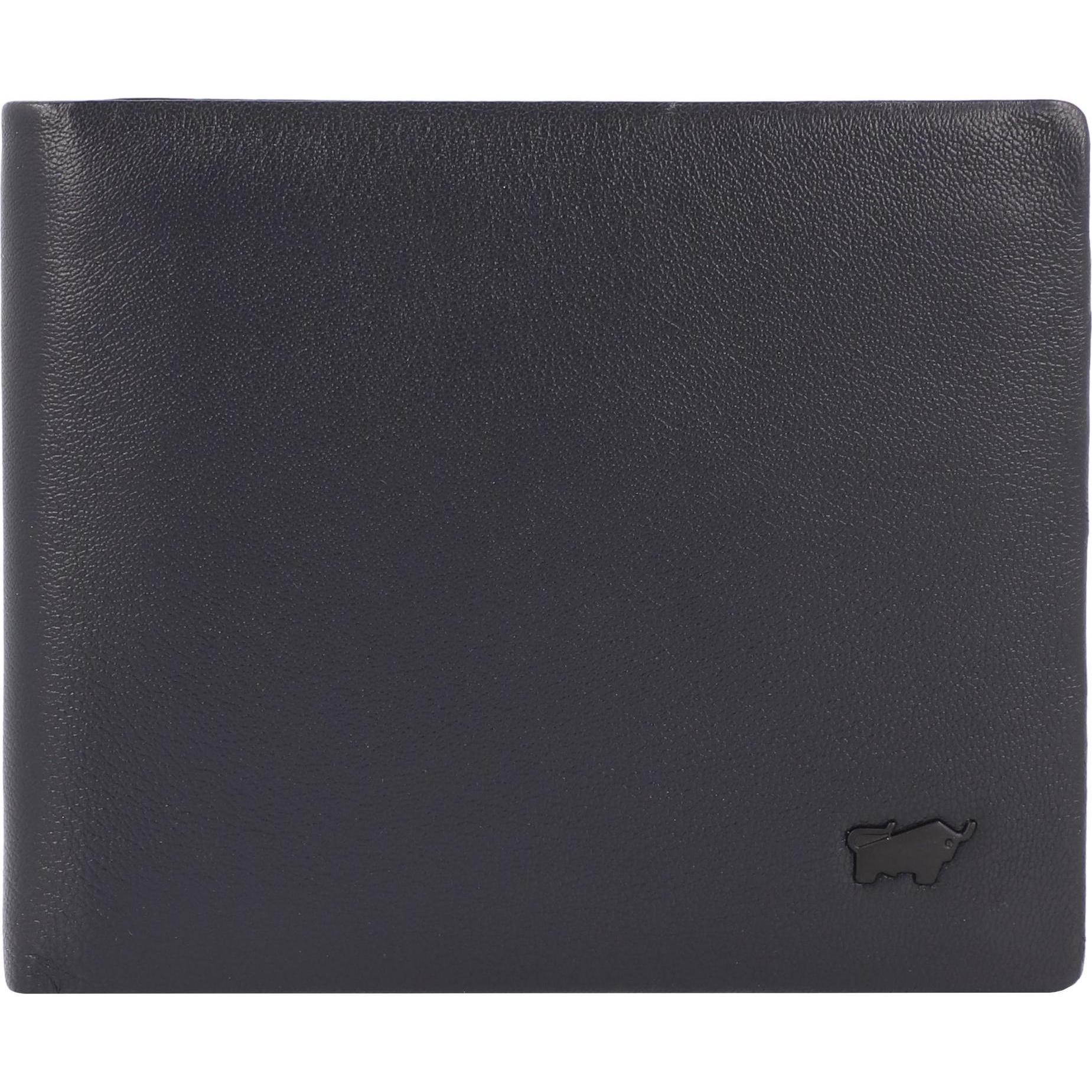 Braun Büffel, Herren, Portemonnaie, Hannes Geldbörse RFID Schutz Leder 11.5 cm, Blau