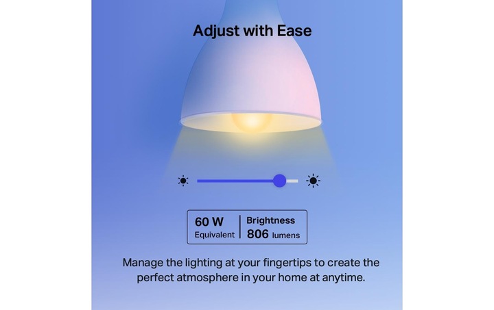 Immagine prodotto TP-Link Lampadina Tapo L530E E27 Smart WLAN (confezione da 4) (E27, 8.70 W, 806 lm, 4 x, F)