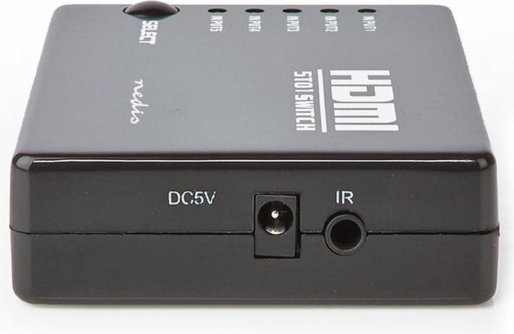 Image du produit Nedis Commutateur HDMI T 5-Port Port(s) 5X HDMIT Entrée 1x HDMIT Sortie 1080p 3.4 Gbps ABS Noir