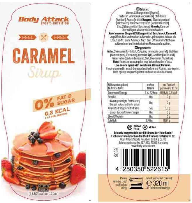 Produktbild Body Attack Caramel Sirup (320ml)