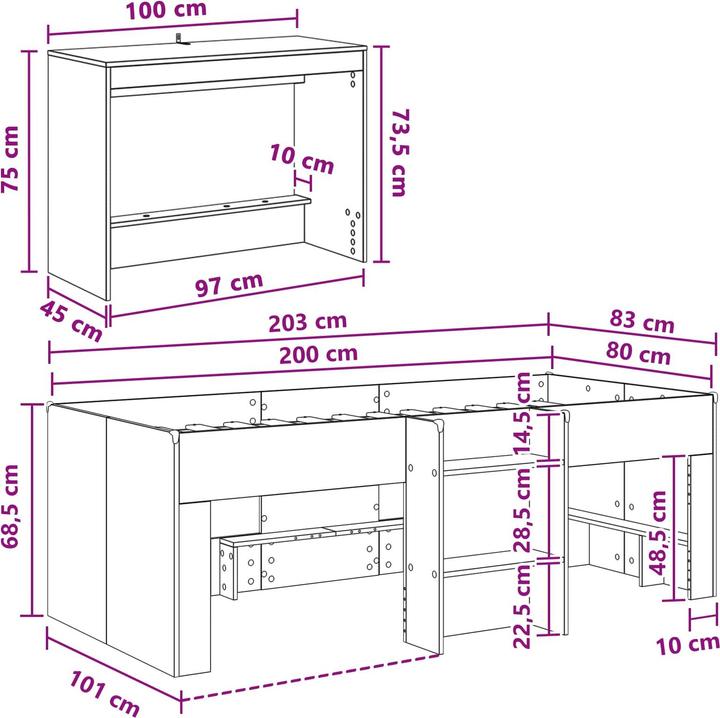 Produktbild vidaXL Bettrahmen (80 x 200 cm)