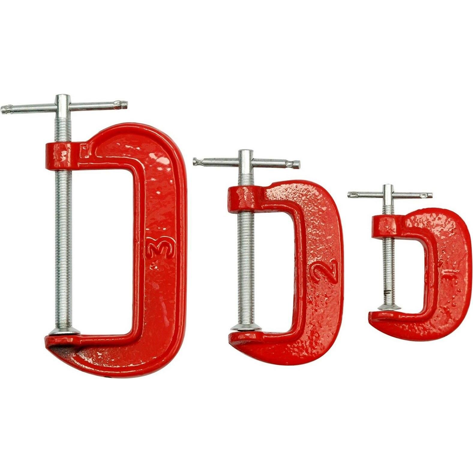 Toya, Schraubstock + Zwinge, Klemmensatz 3 Stück Typ C (75 mm)