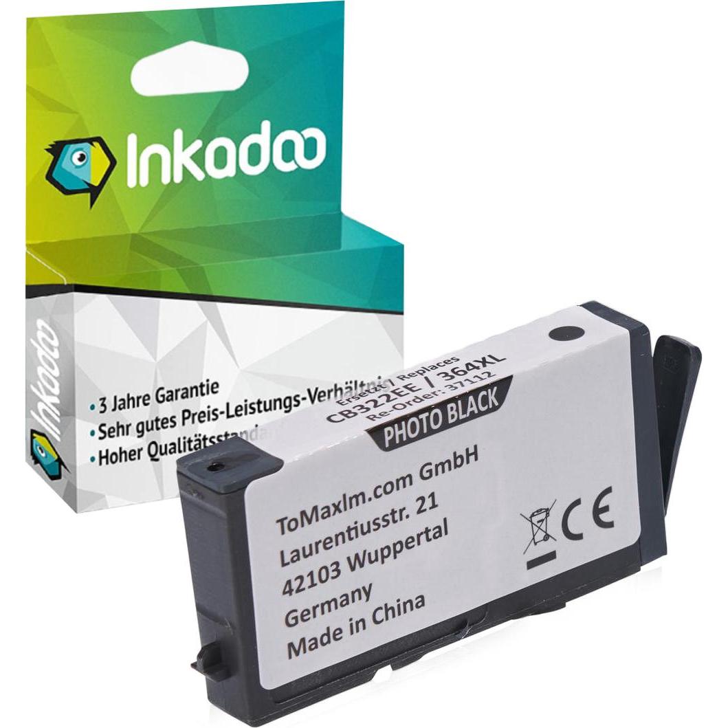 Inkadoo, Druckerpatrone, Druckerpatronen kompatibel zu HP CB322EE / 364XL Tintenpatrone, foto schwarz Photoschwarz (BK)