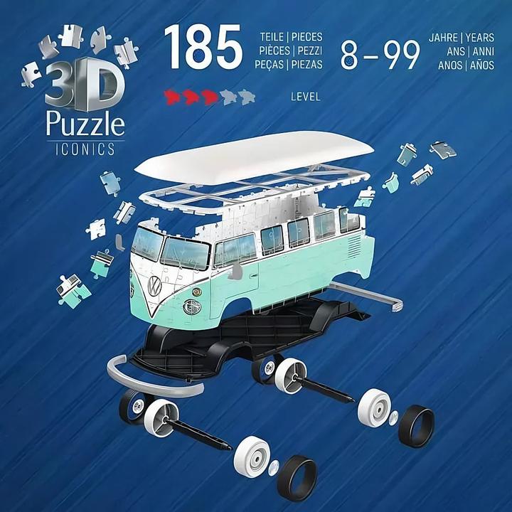 Actual product image Ravensburger 3D Puzzle 162 Teile - Iconics: Volkswagen T1 (162 pieces)