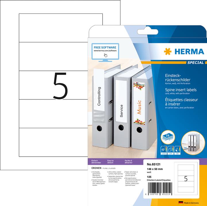 Actual product image HERMA Folder spine labels A4