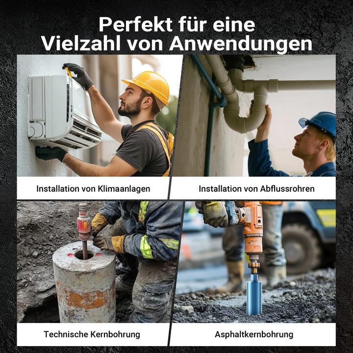 Produktbild Wiltec Diamantbohrkrone Shark Ø102mm Bohrkrone 450mm 1¼ UNC Diamantbohrer Beton (102 mm)