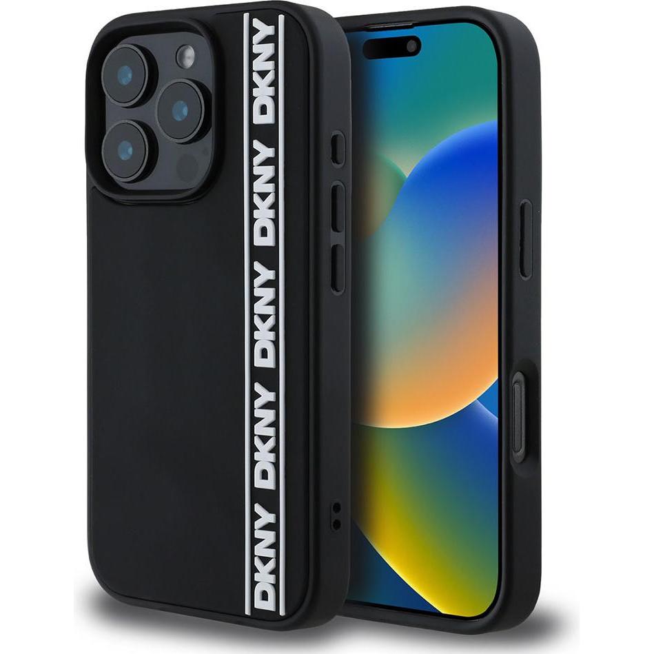 DKNY 3D Rubber Repeat Line Case (Apple iPhone 16 Pro Max), Smartphone Hülle, Weiss