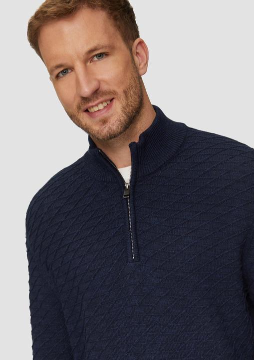 Produktbild S.Oliver Strickpullover Strukturierter Pullover mit Half-Zip (XL)