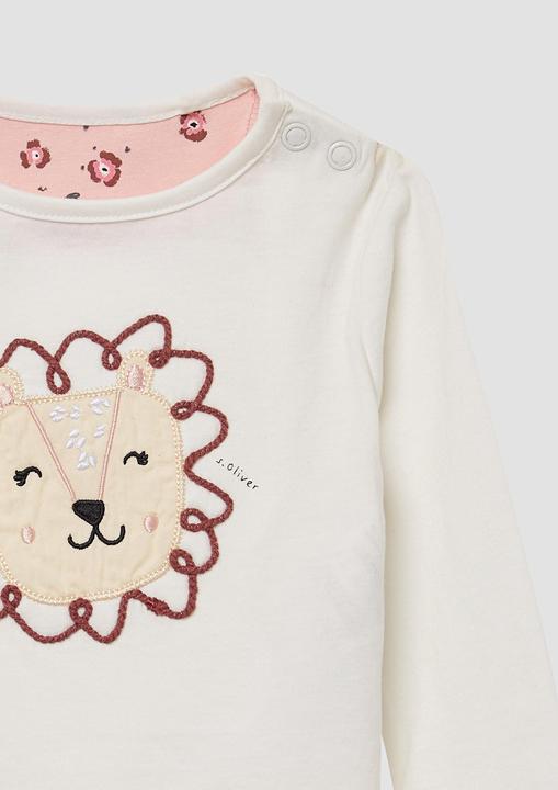 Produktbild S.Oliver T-Shirt Longsleeve mit Applikation und abgerundetem Saum (74)
