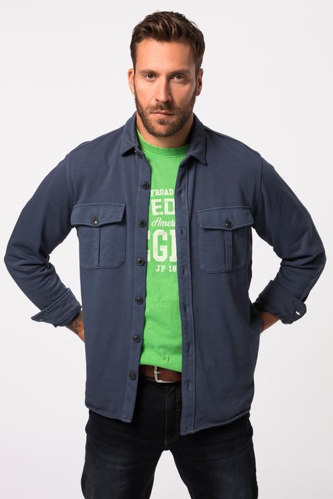 Produktbild JP1880 Hemd, Overshirt, Sweat, Vintage-Look, Langarm, Kentkragen (6XL)