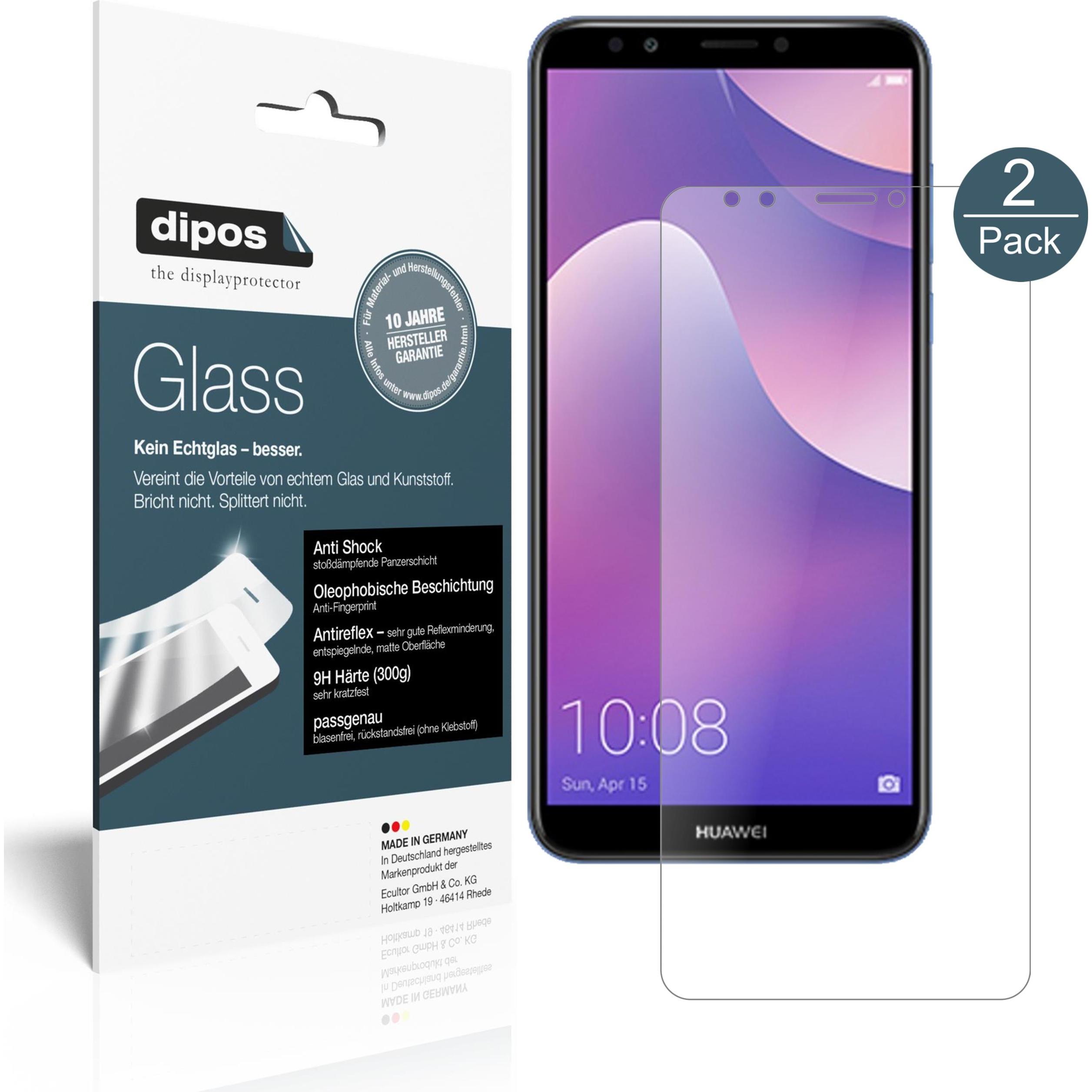 Dipos Displayschutz Anti-Shock (1 Stück, Huawei Y7 Prime (2018)), Smartphone Schutzfolie, Transparent