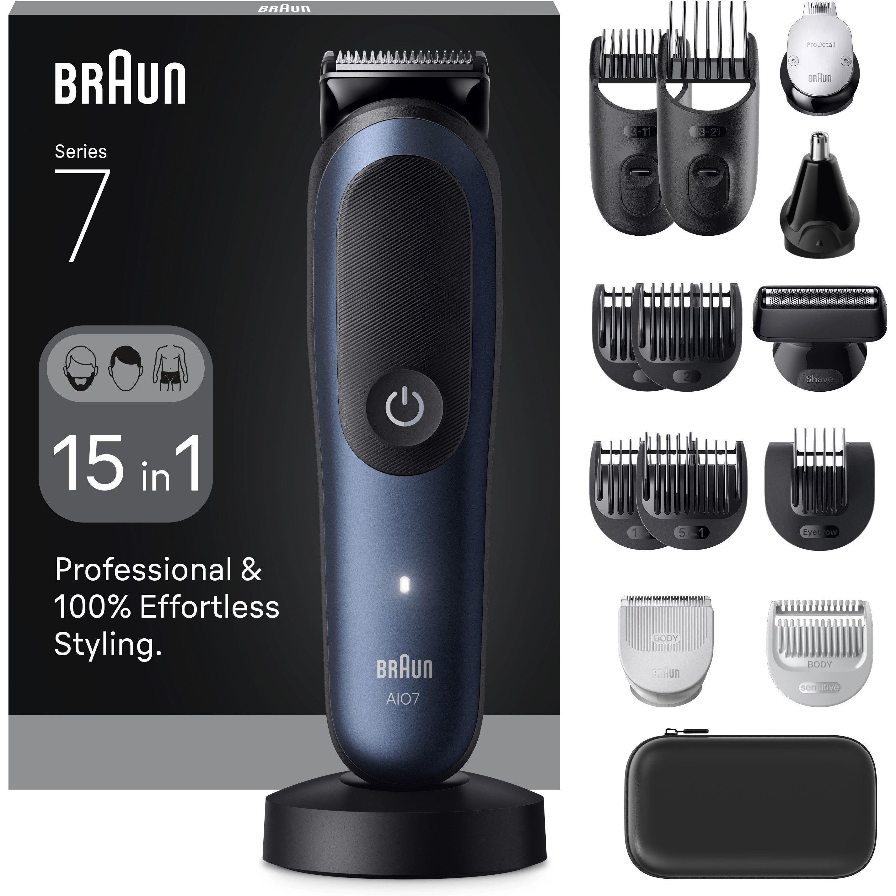 Braun Uomo Blu Regolabarba + Tagliacapelli, All-In-One Series 7