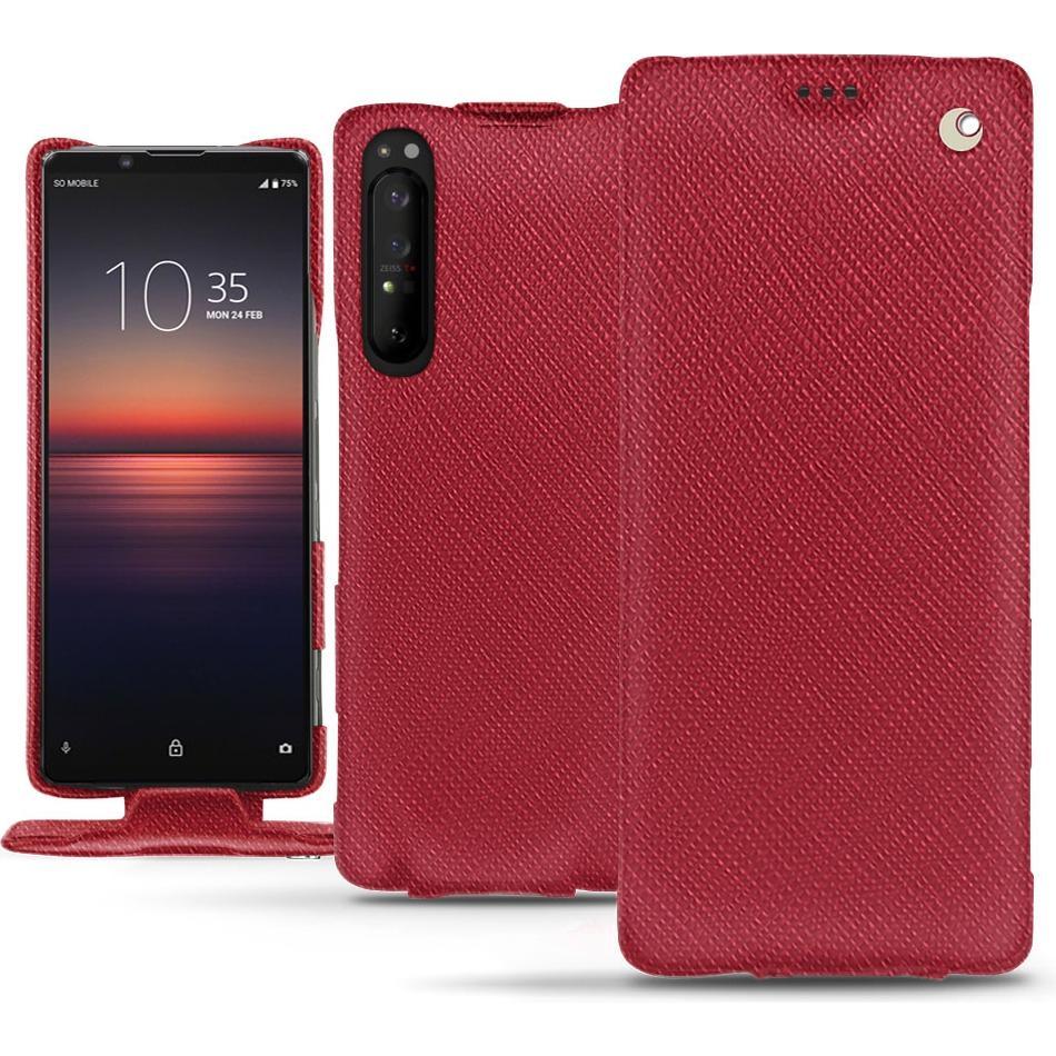 Noreve Lederschutzhülle vertikal (Sony Xperia 1 II), Smartphone Hülle, Rot