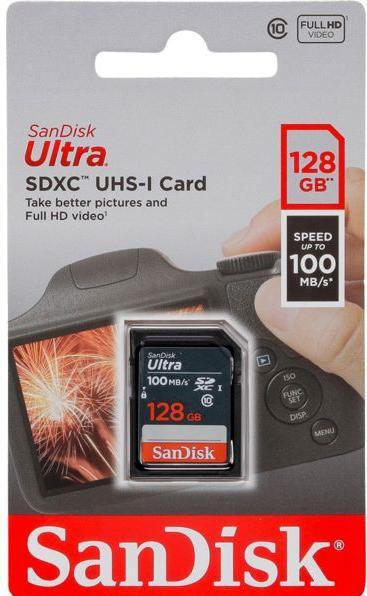 Produktbild Sandisk memory card 128GB SDXC Ultra 100 MB/s (128 GB, SDXC, U1, UHS-I)