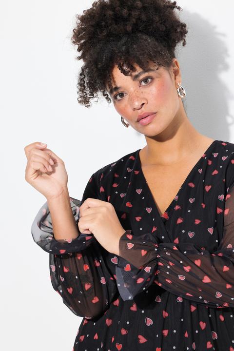 Immagine prodotto Miamoda Kleid, A-Linie, Mesh mit Alloverdruck, Langarm (54)