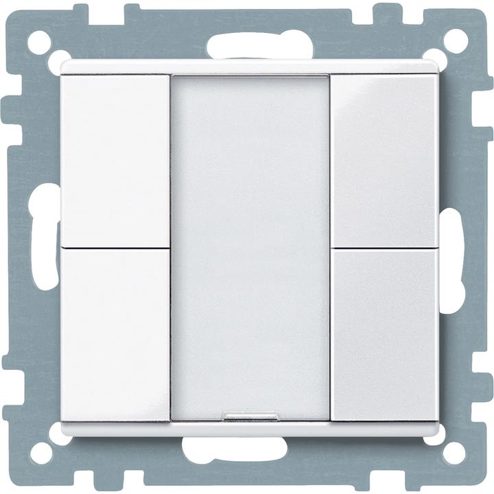 Produktbild Schneider Taster 2fach plus, aktivweiss glänzend, System M MTN617225