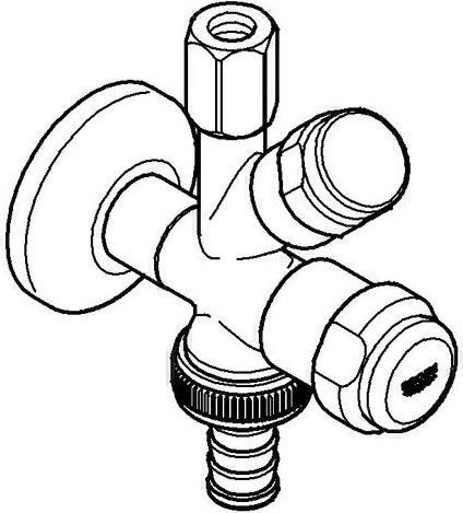 Actual product image Grohe WAS Combination corner valve 3/8inch chrome