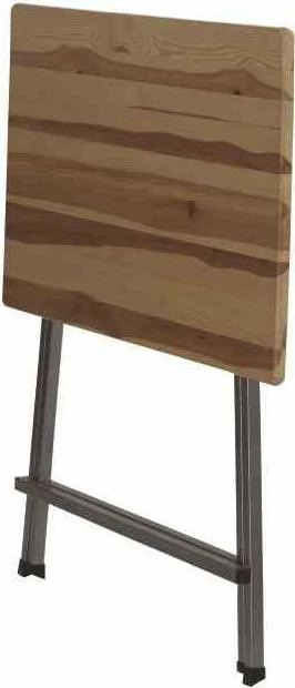 Actual product image Star Standing table pine wood, 140x70x118 cm, steel frame powder coated in grey, table top au... (70 cm)