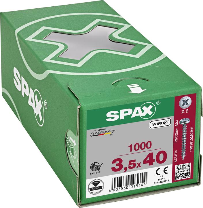 Produktbild Spax Halbrundkopf Kreuzschlitz Z2 Vollgewinde (1000 Schrauben pro Stück)