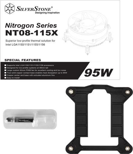 Actual product image Silverstone Nitrogon NT08-115X-V2 CPU Cooler, PWM (48 mm)