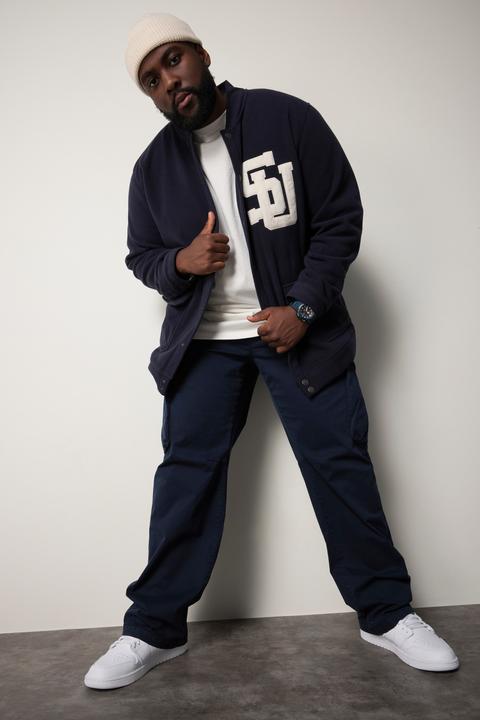 Immagine prodotto Sthuge Giacca in pile con collo in stile college e applicazione in bouclé, fino alla tg. 8XL (3XL)