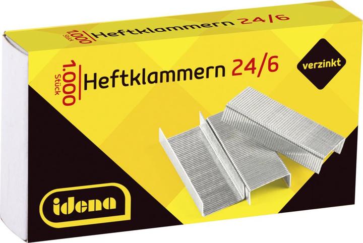 Actual product image Idena Staples 24/6 2 X 1,000 pieces, galvanised (2000 x)