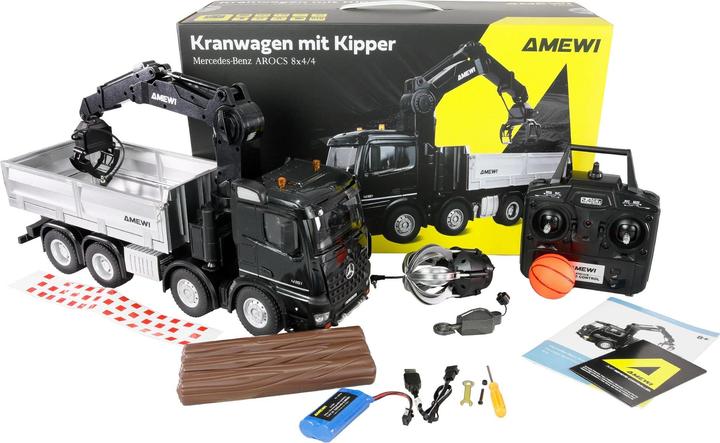 Produktbild Amewi Mercedes-Benz Arocs Kranwagen mit Kipper 8x4/4 4WD 1:18 RTR (RTR Ready-to-Run)