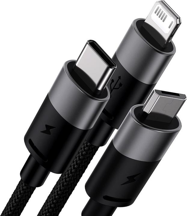 Actual product image Baseus 3in1 charging cable (1.20 m, USB 3.2 Gen 1)