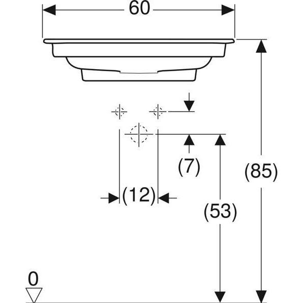 Thumbnail - Geberit, Waschbecken, ONE Möbelwaschtisch Abgang horizontal, 60x13x47,5cm, 505.00 (475 mm, 600 mm)