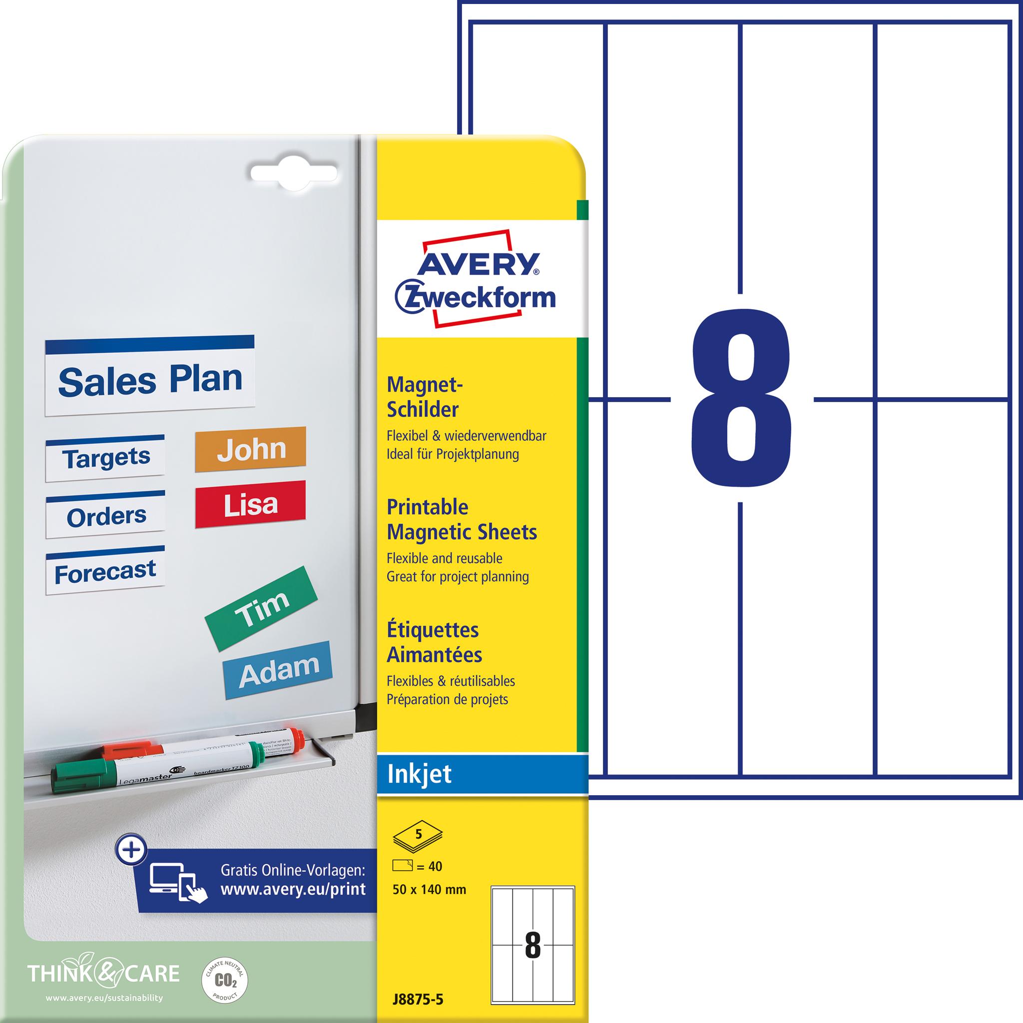 Avery Bedruckbare Magnete (J8875-5)