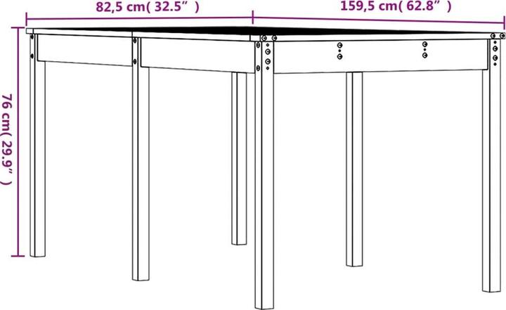 Produktbild vidaXL Gartentisch (159.50 x 82.50 x 76 cm)