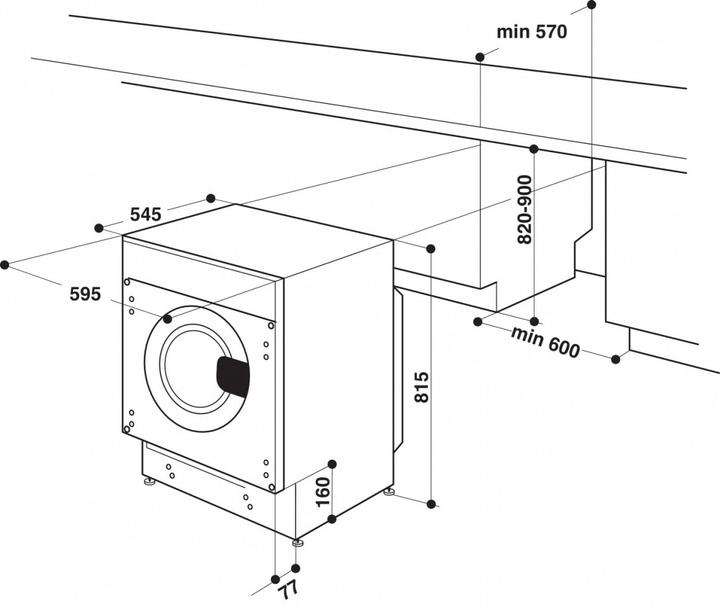 Immagine prodotto Whirlpool Pralka do zabudowy BI WMWG 81485 PL (8 kg, A sinistra)