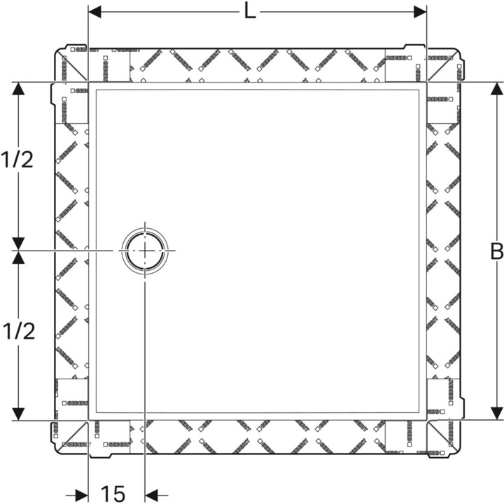 Actual product image Geberit shower tile Setaplano, 154.290.11.1, 120x120cm, height 4,5 cm, white-alpine
