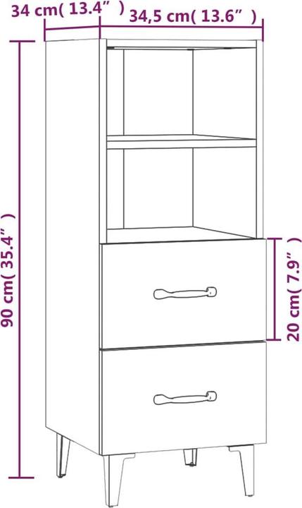 Image du produit vidaXL Sideboard (34.50 x 34 x 90 cm)