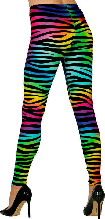 Actual product image Widmann 80er JAHRE LEGGINGS NEON BUNT TIGERPRINT, L/XL (L)